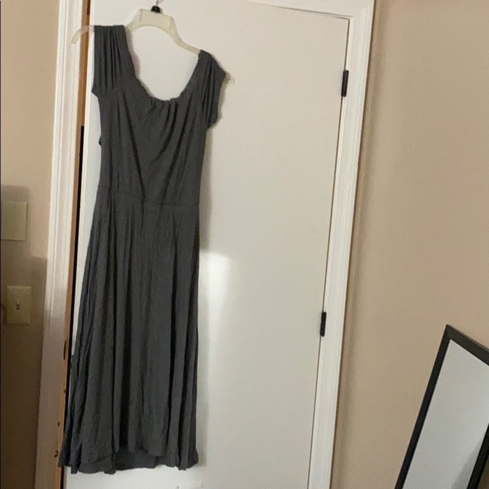 Gray midi dress with open back